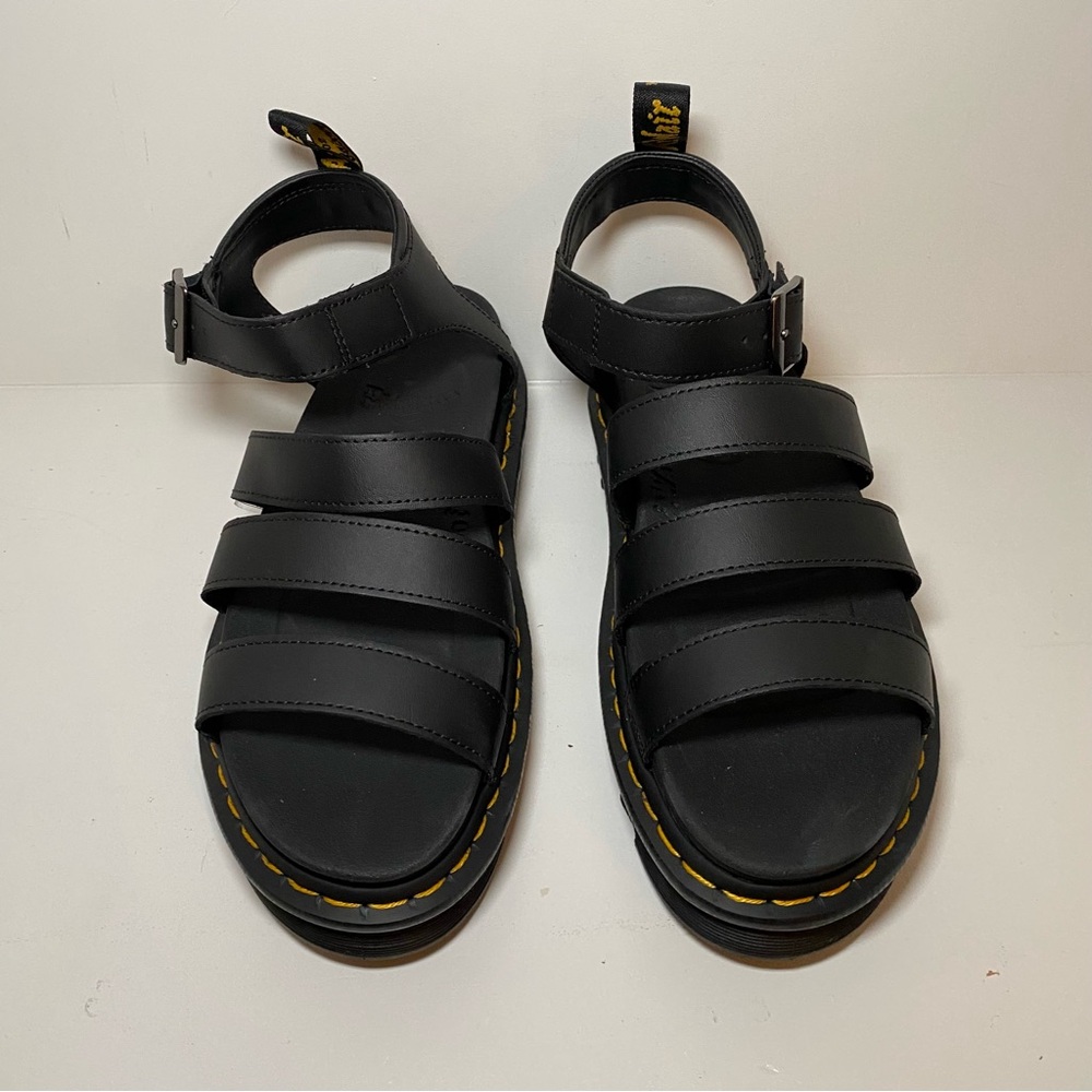 Dr. Doc Martens Blaire 3 Strap Pisa Leather Platform Flatform Sandals | Size 11 - Picture 9 of 16